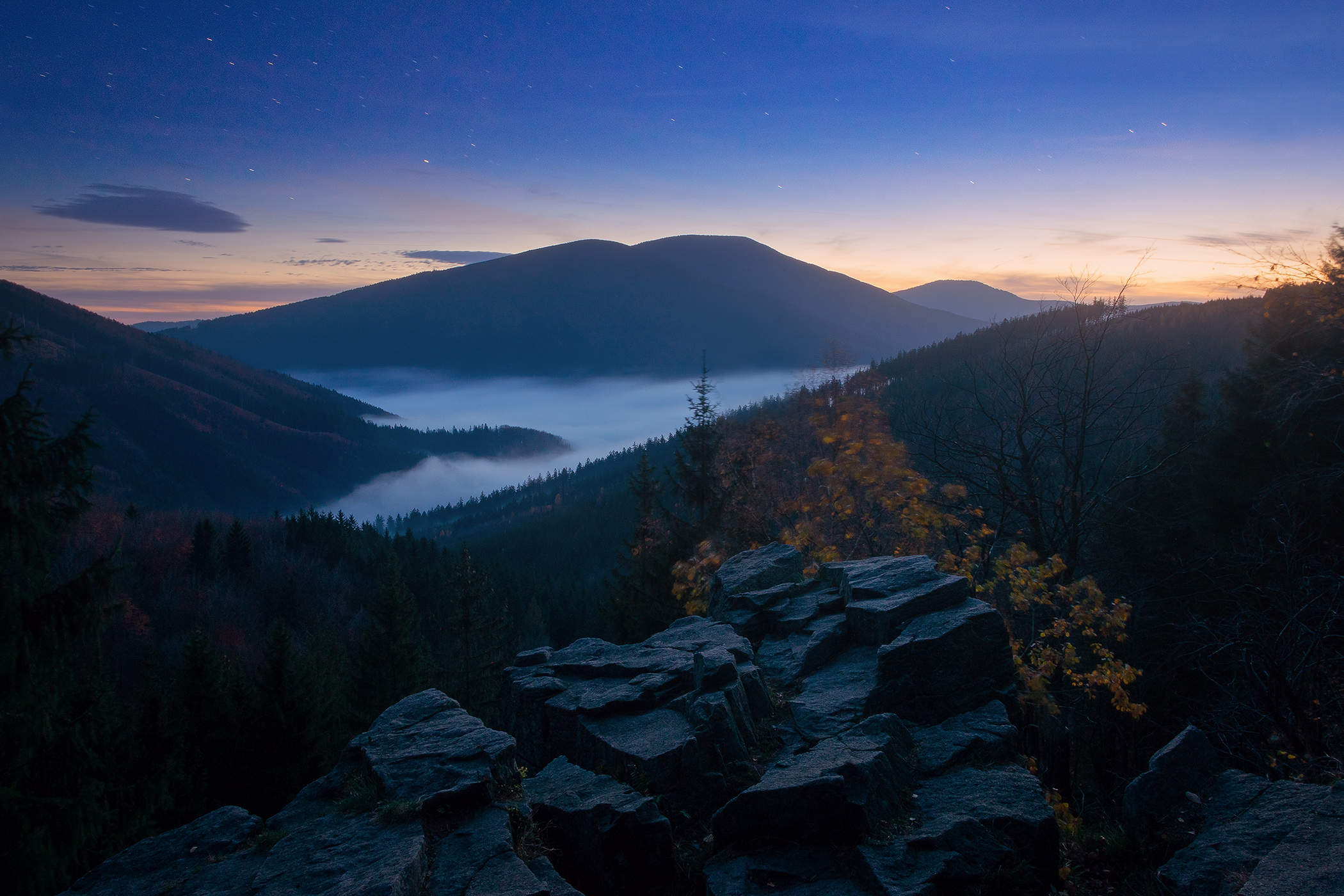 Beskydy Mountains at Night