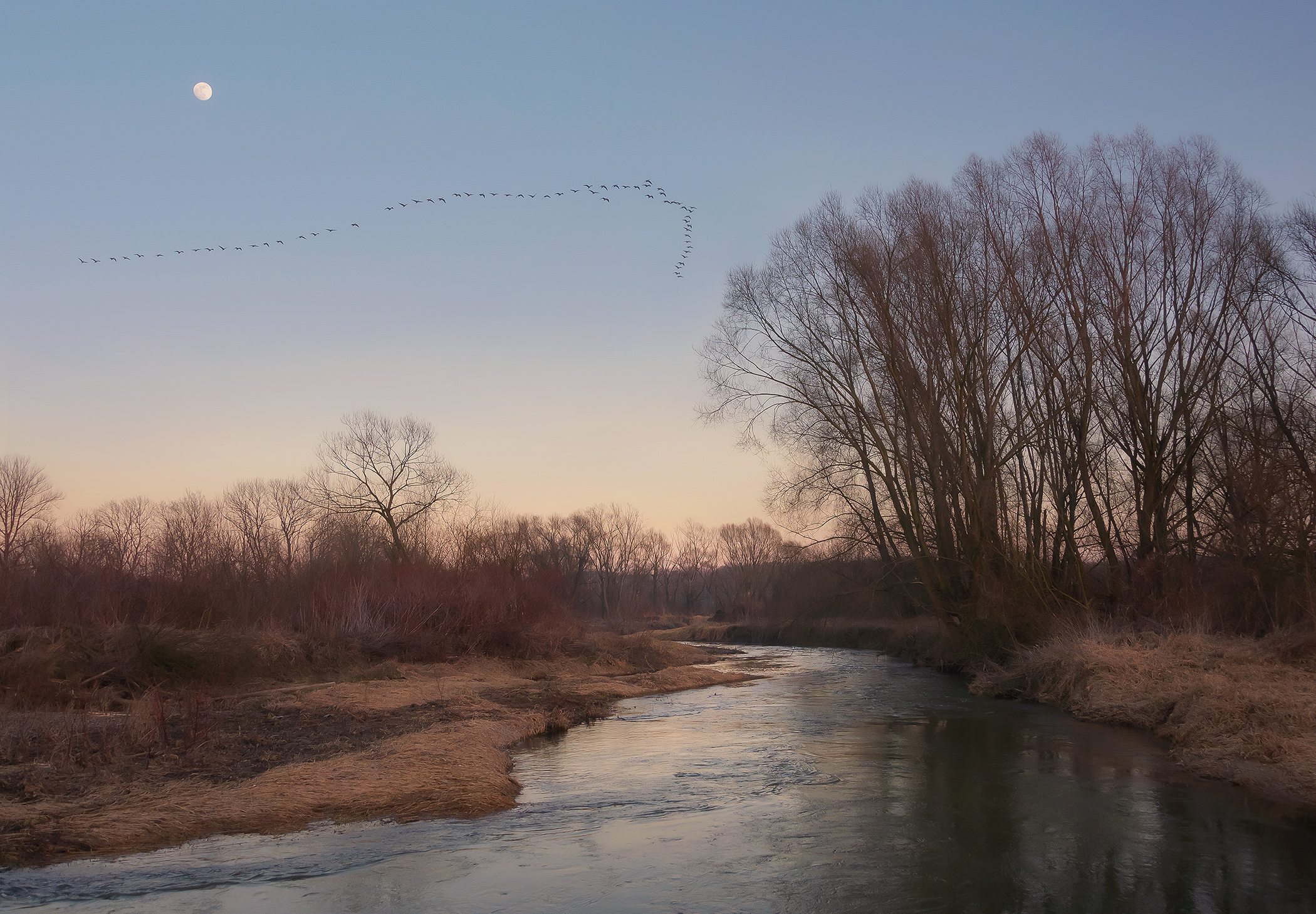 Flight over Odra River