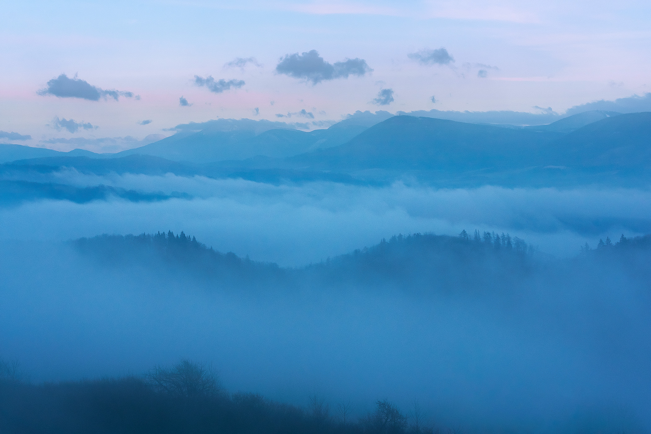 Beskydy Mountains in Mist