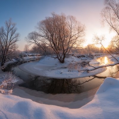 Winter Morning at River Odra
