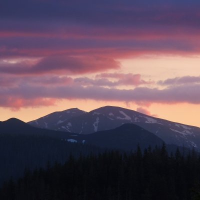 Západ slunce nad Tatrami