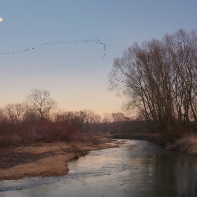 Flight over Odra River