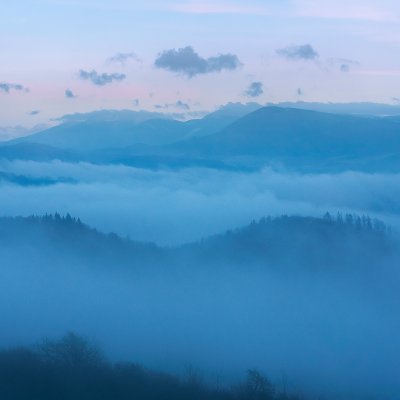 Beskydy Mountains in Mist