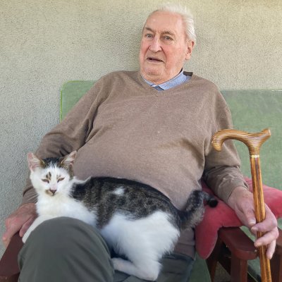 Grandfather with Cat