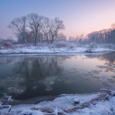 Icebergs on Odra River