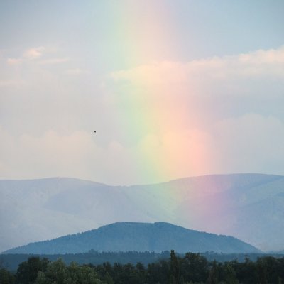 Rainbow above Beskydy Foothills