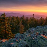 Jeseníky při západu slunce