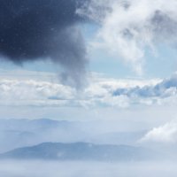 Zimní bouře nad Slovenským rájem